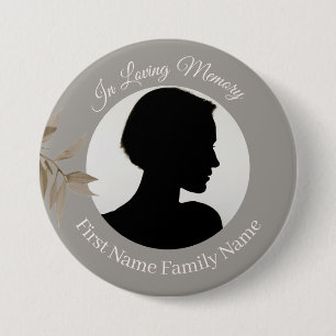 Badge Rond 7,6 Cm Bouton de photo commémoratif Taupe