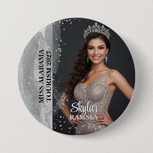 Badge Rond 7,6 Cm Bouton de photo de concours - Pageants Pin Pageant