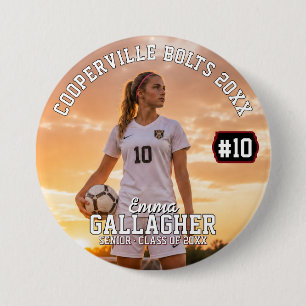 Badge Rond 7,6 Cm Bouton de photo de football personnalisé