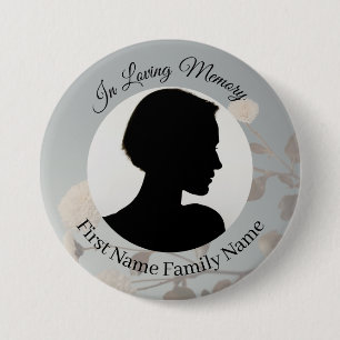 Badge Rond 7,6 Cm Bouton de photo mémorial fleur de minuit