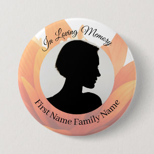Badge Rond 7,6 Cm Bouton de photo mémorielle de fleur