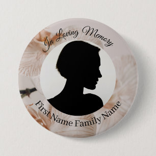 Badge Rond 7,6 Cm Bouton de photo mémorielle d'orchidée