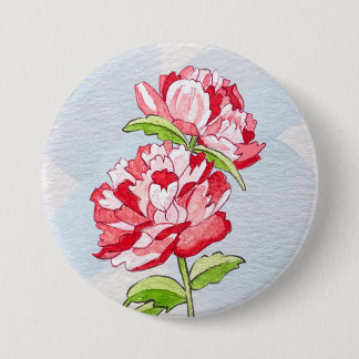 Badge Rond 7,6 Cm Bouton de Pivoine