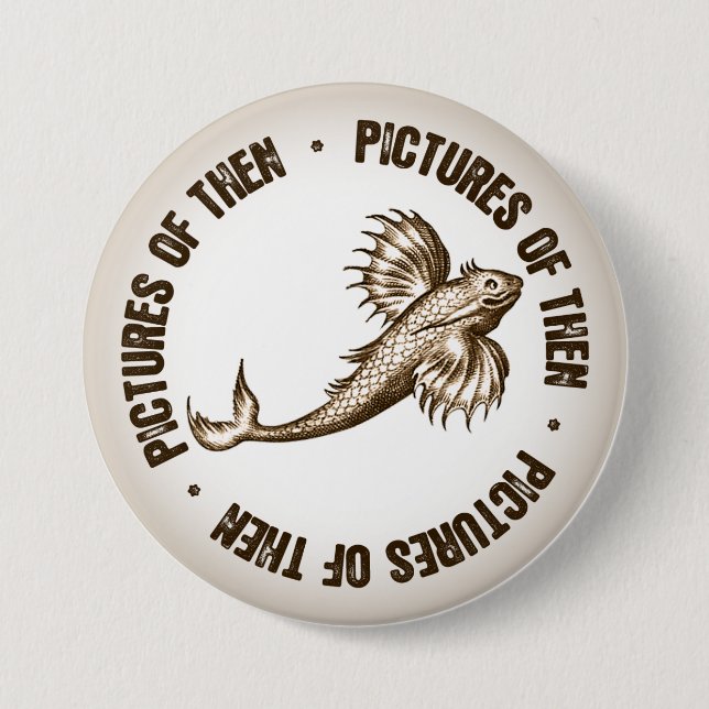 Badge Rond 7,6 Cm Bouton de poissons de vol (Devant)