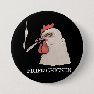 Badge Rond 7,6 Cm Bouton de poulet frit