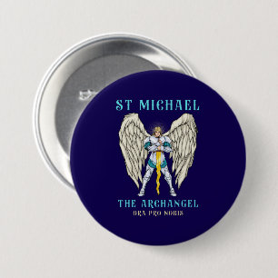 Badge Rond 7,6 Cm Bouton de prière catholique Saint-Michel l'Archang