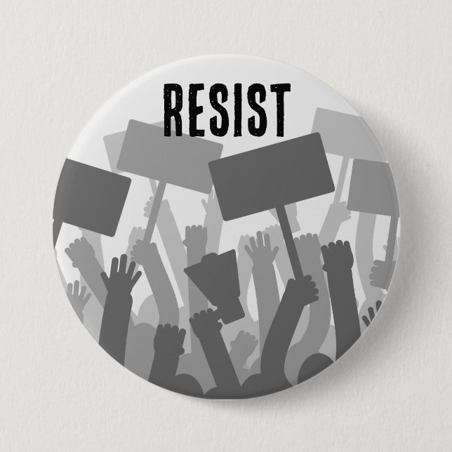 Badge Rond 7,6 Cm Bouton de protestation pacifique contre la résista (Devant)