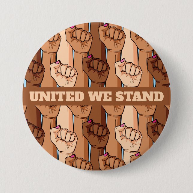 Badge Rond 7,6 Cm Bouton de protestation pacifique de United We Stan (Devant)
