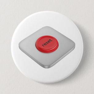 Badge Rond 7,6 Cm Bouton de réinitialisation rond rouge