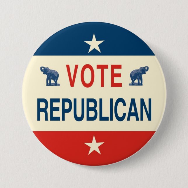 Badge Rond 7,6 Cm Bouton de républicain de vote (Devant)