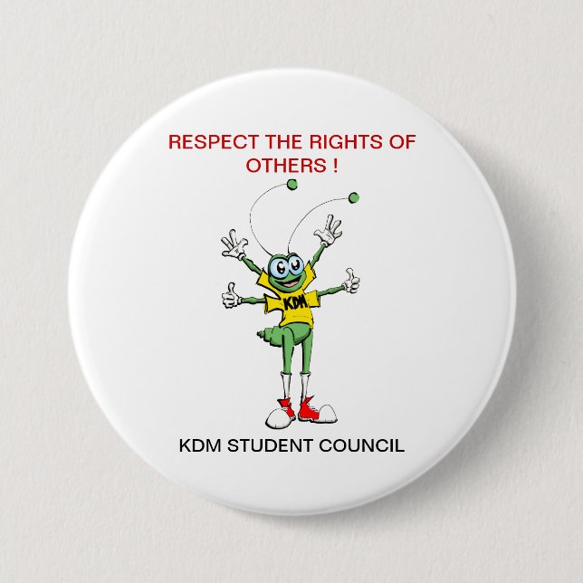 Badge Rond 7,6 Cm Bouton de respect (Devant)