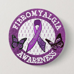 Badge Rond 7,6 Cm Bouton de ruban de sensibilisation à la fibromyalg