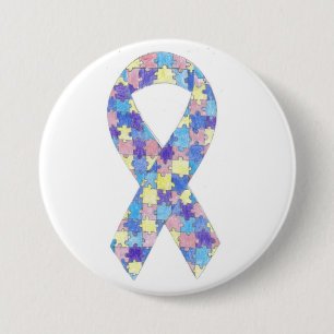 Badge Rond 7,6 Cm Bouton de ruban de sensibilisation sur l'autisme