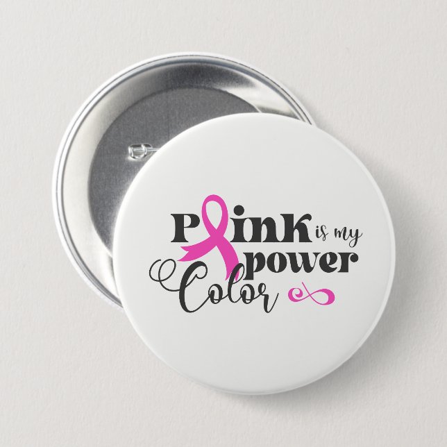 Badge Rond 7,6 Cm Bouton de ruban rose du cancer du sein (Devant & derrière)