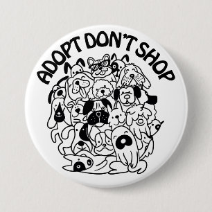 Badge Rond 7,6 Cm Bouton de sauvetage pour l'adoption de chiens
