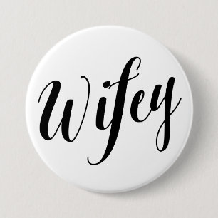 Badge Rond 7,6 Cm Bouton de script noir pour femme