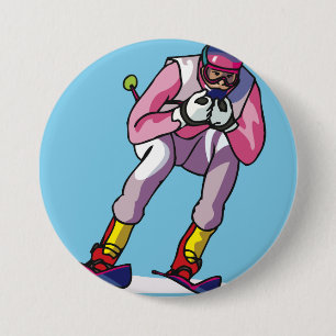 Badge Rond 7,6 Cm Bouton de ski alpin