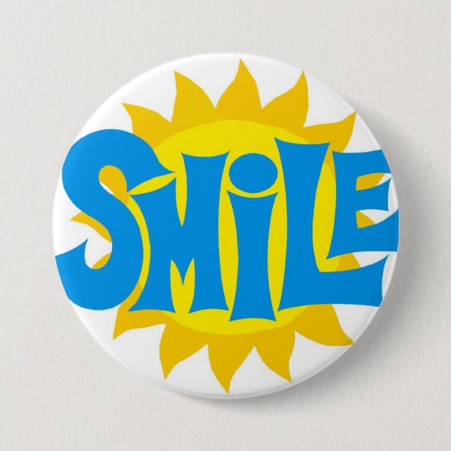 Badge Rond 7,6 Cm bouton de sourire (Devant)