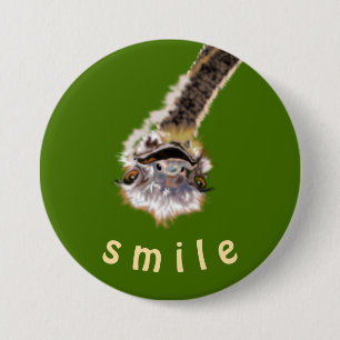 Badge Rond 7,6 Cm Bouton de sourire Happy Ostrich - Votre couleur / 