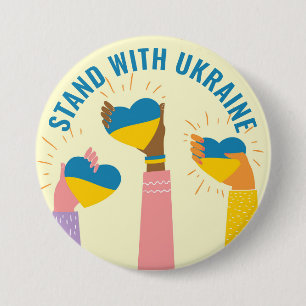 Badge Rond 7,6 Cm Bouton de soutien à l'Ukraine