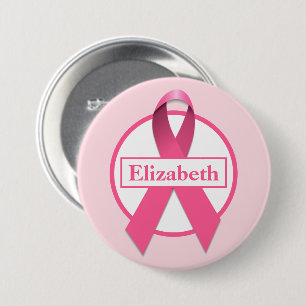 Badge Rond 7,6 Cm Bouton de soutien pour le cancer du ruban rose