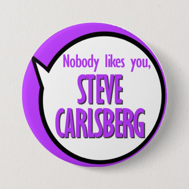 Badge Rond 7,6 Cm Bouton de Steve Carlsberg (Devant)