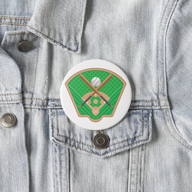 Badge Rond 7,6 Cm Bouton de terrain de baseball (Créateur téléchargé)