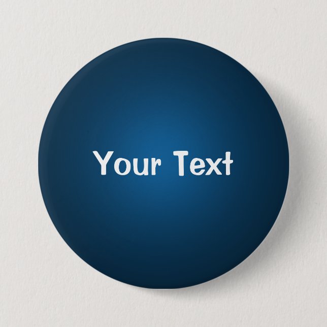 Badge Rond 7,6 Cm Bouton de texte personnalisé bleu 3 pouces Modèle (Devant)