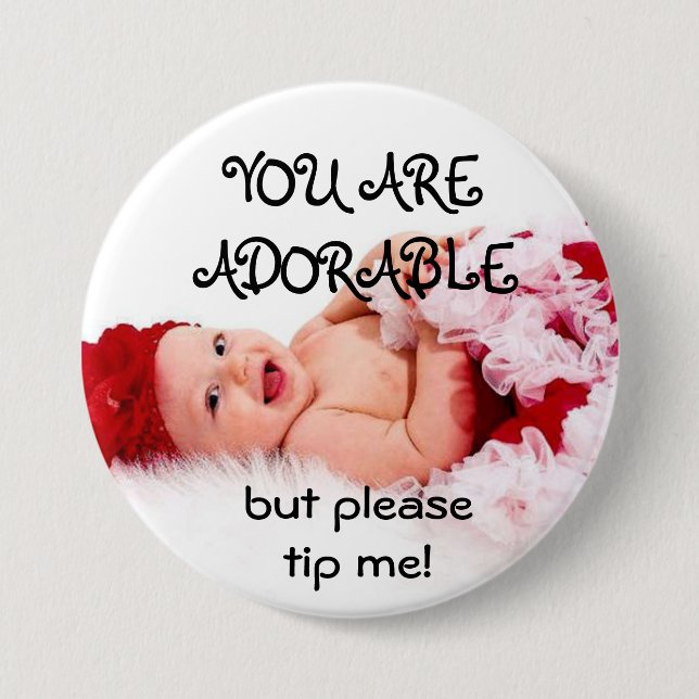 BADGE ROND 7,6 CM BOUTON DE TIP (Devant)