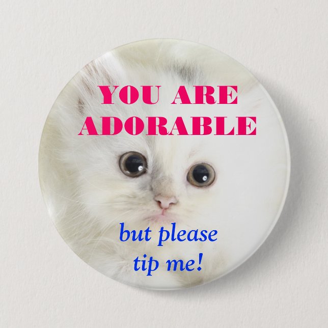 BADGE ROND 7,6 CM BOUTON DE TIP (Devant)