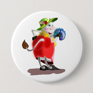 Badge Rond 7,6 Cm Bouton de vache moderne - Vos couleurs - Texte
