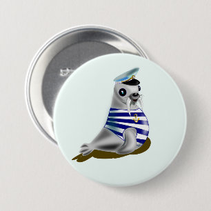 Badge Rond 7,6 Cm Bouton de voile de phoque - Votre couleur - Texte