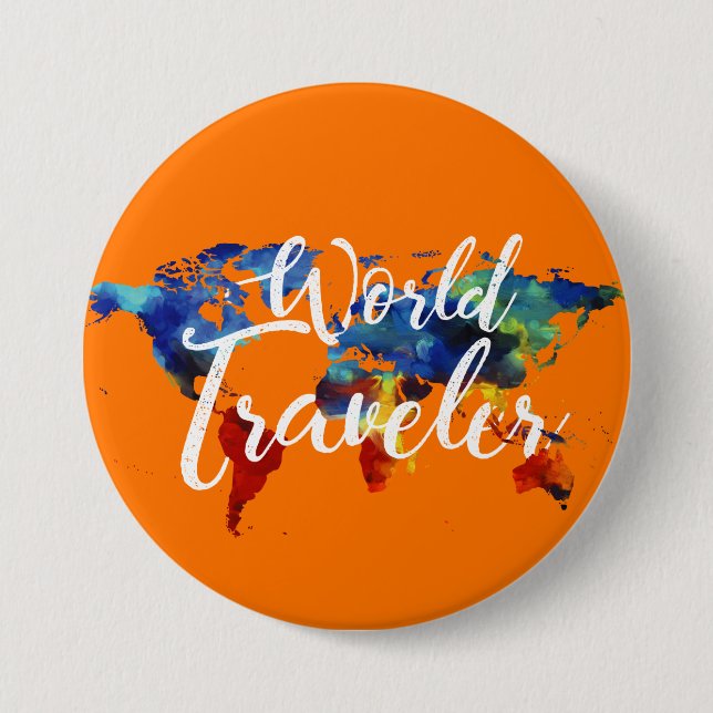 BADGE ROND 7,6 CM BOUTON DE VOYAGEUR DU MONDE (Devant)