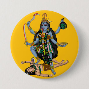 Badge Rond 7,6 Cm Bouton Déesse Kali