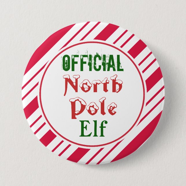 Badge Rond 7,6 Cm Bouton d'elfe de Noël amusant (Devant)