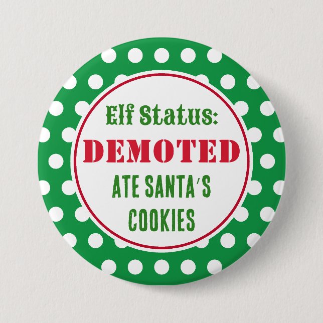 Badge Rond 7,6 Cm Bouton d'elfe de Noël drôle (Devant)