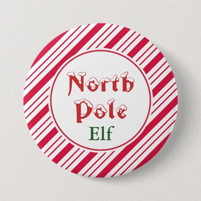 Badge Rond 7,6 Cm Bouton d'elfe du pôle Nord (Devant)