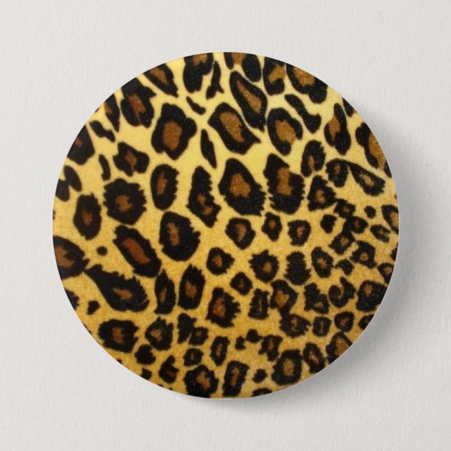 Badge Rond 7,6 Cm Bouton d'empreinte de léopard (Devant)