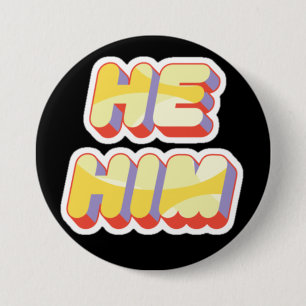Badge Rond 7,6 Cm Bouton des pronoms He/Him de transsexuel