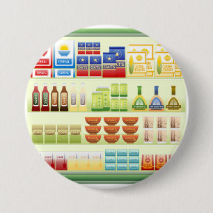 Badge Rond 7,6 Cm Bouton d'étagère de biens de supermarché