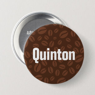Badge Rond 7,6 Cm Bouton d'étiquette Fèves de café Nom Brown