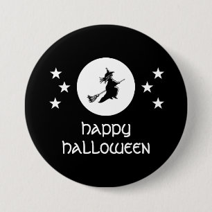 Badge Rond 7,6 Cm Bouton d'Halloween, Noir