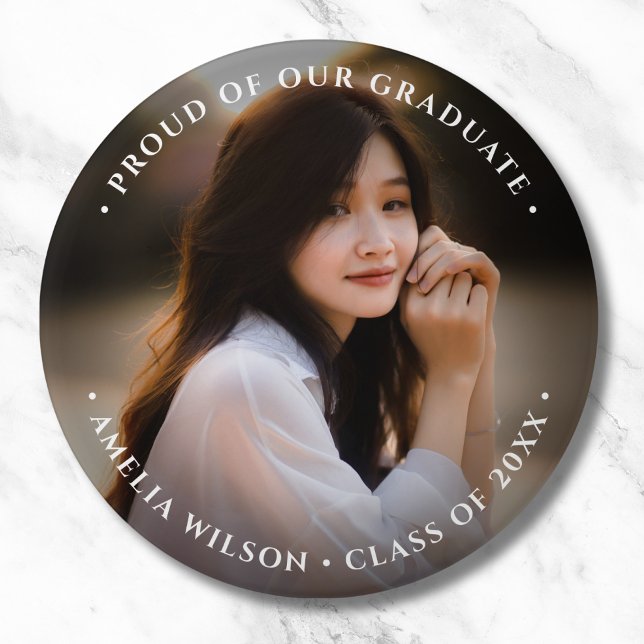 Badge Rond 7,6 Cm Bouton Diplôme photo (Graduation Photo Button)