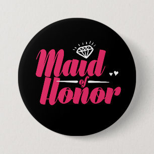 Badge Rond 7,6 Cm Bouton d'Mariage du Maid of Honor Bachelorette Par
