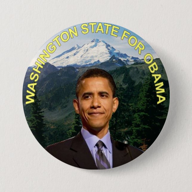 BADGE ROND 7,6 CM BOUTON D'OBAMA (Devant)