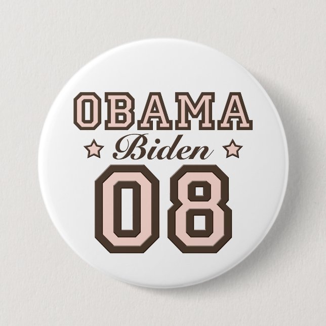 Badge Rond 7,6 Cm Bouton d'Obama Biden 08 (Devant)