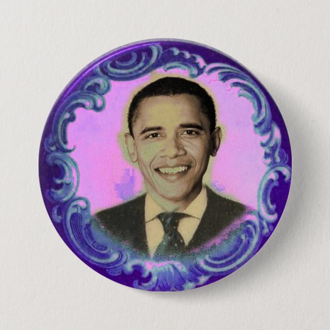 Badge Rond 7,6 Cm Bouton d'Obama Blacklight (Devant)