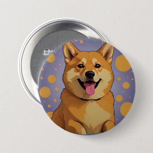 Badge Rond 7,6 Cm Bouton Doge amant conception (Devant & derrière)
