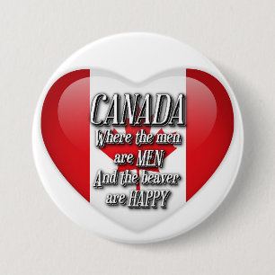 Badge Rond 7,6 Cm Bouton Drapeau cardiaque de l'Humour Canada