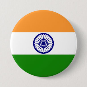 Badge Rond 7,6 Cm Bouton Drapeau de conception Inde
